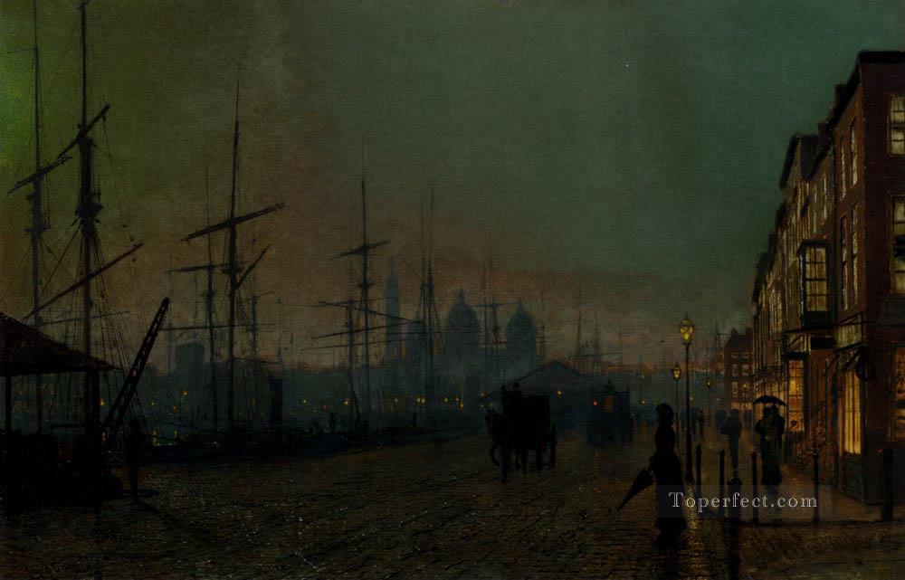 Humber Dockside Hull city scenes John Atkinson Grimshaw cityscapes Oil Paintings